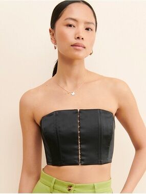 Strapless Black Corset-Style Crop Top (bought from nuuly)
